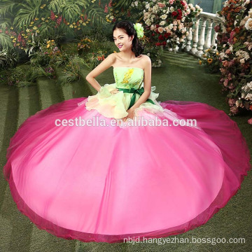 Top quality 100% beaded modern evening dress gown peach pink evening gown quinceanera dresses ball gown